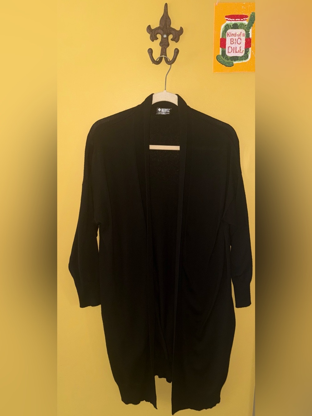 Beryll Long Black Cashmere Cardigan